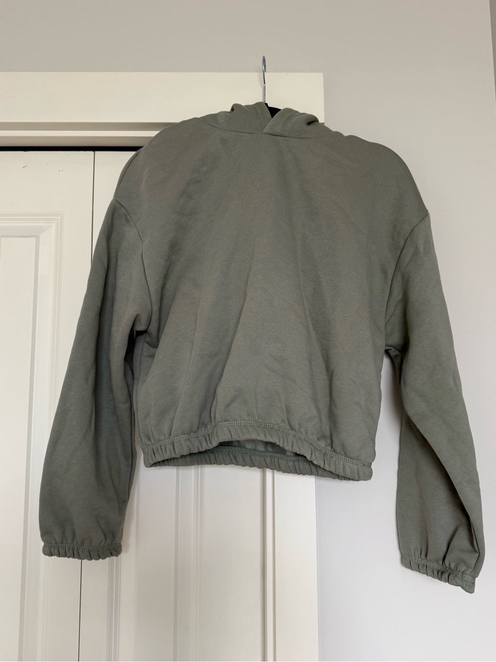 Zara Olive Cropped Hoodie